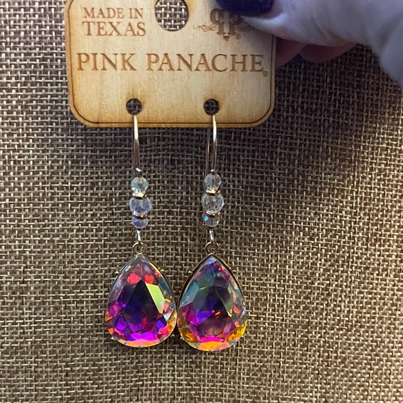 Panache Jewelry - Pink Panache Vibrant Iridescent Teardrop Earrings